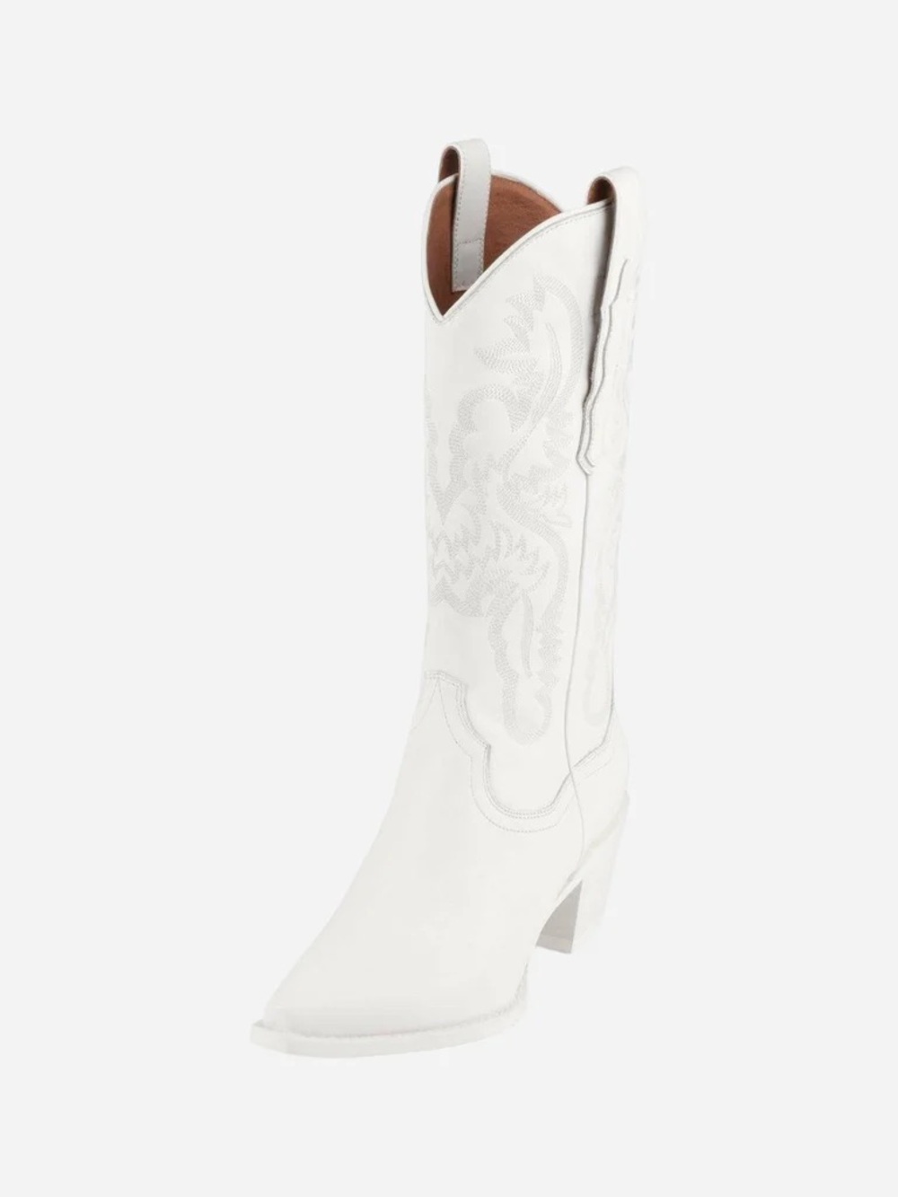 Jeffrey Campbell White Embroidered Western Knee-High Boot